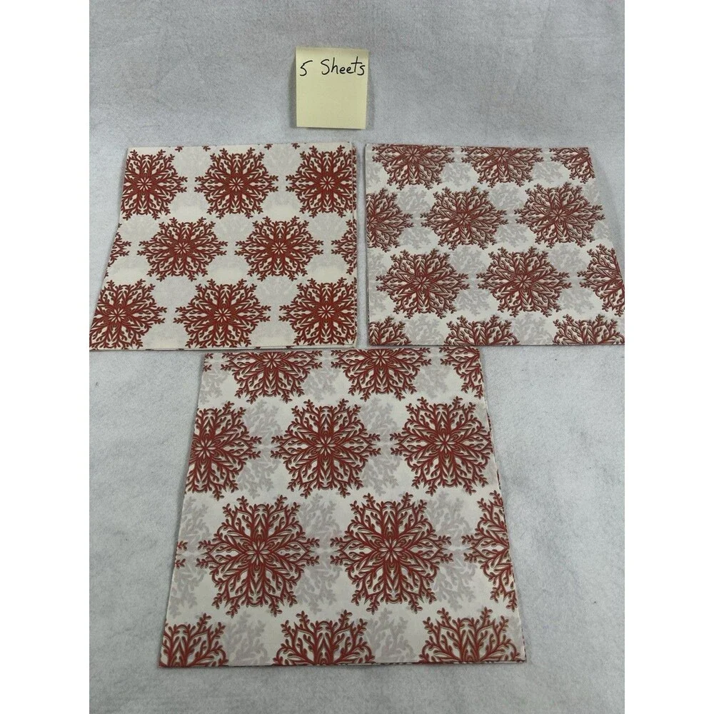 Vintage Folded Wrapping Paper Christmas Designs Lot of 36 Sheets in Original Box